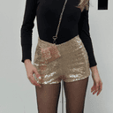 Gold Mini Shorts  1